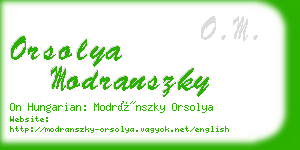 orsolya modranszky business card